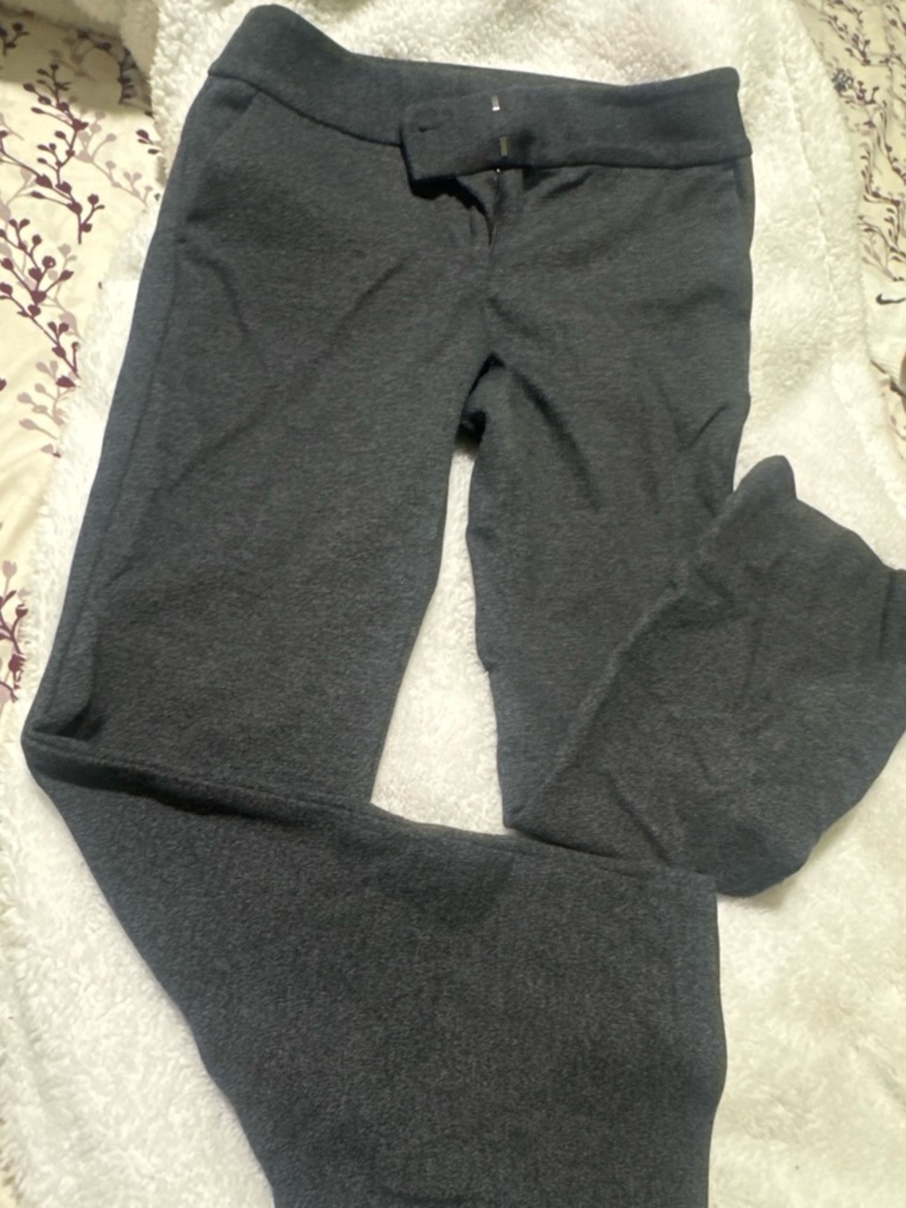 Ann Taylor Dark Gray Fleece stretch dress pants